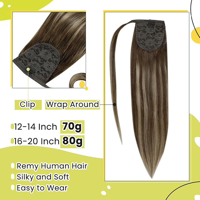 ISWEET Brazilian Virgin Curly Curly Clip ins Human Hair Ponytail Extension 18 Inch 80g - ပျားရည်ရွှေရောင်နှင့် အလတ်စား အညိုရောင်အသားပေးများ - အမျိုးသမီးများအတွက် လူဆံပင် Ponytail ဆံပင်ဆက်ခြင်း