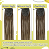ISWEET Бразилийн Virgin Clip ins Хүний үс гэзэг өргөтгөл 18 инч 80гр - Зөгийн балтай шаргал өнгөтэй дунд хүрэн - Охидын үсний гэзэгтэй үсний ороосон үс