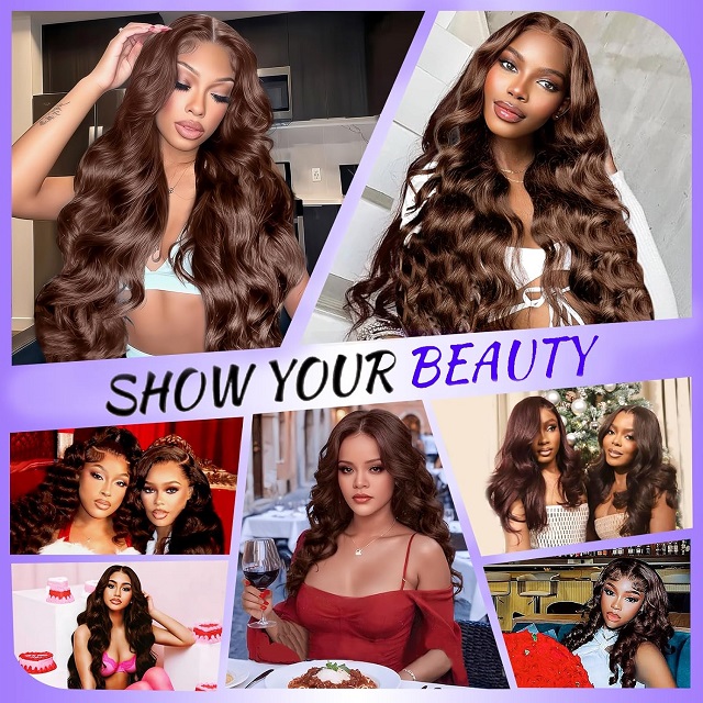Scelerisque Brown Humanum Hair Wig: CC Density, 13X6 Corpus Undo HD Lace Front, Pre velata Glueless, XXVI Inch pro Women
