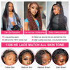 13x6 Deep Wave Lace Μπροστινές Περούκες Ανθρώπινα Μαλλιά Προ μαδημένα HD Διαφανής Δαντέλα 180% Πυκνότητα με Βρεφικά Μαλλιά Φυσικό Χρώμα για Γυναίκες