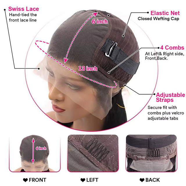 13x6 Lace Front perruques de cheveux humains 180% densit&eacute; droite HD Transparent Lace Front pr&eacute; plum&eacute; avec des cheveux de b&eacute;b&eacute; couleur noire naturelle pour les femmes