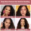2 buntar M&auml;nniskofl&auml;tningsh&aring;r f&ouml;r Boho-fl&auml;tor Deep Wave Bulk Brasilianskt jungfruligt m&auml;nniskoh&aring;r Naturligt Svart Markerat Auburn Brown #P1B/30