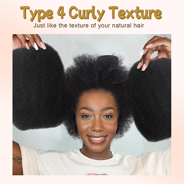 ISWEET Afro Kinky Human Hair 16 Zoll 4C Kinky Curly Bundles 50g Perfekt f&uuml;r Mini Twist & Dreadlocks 1B Natural Black Hair Extensions