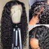 T-Del Blonde Forreste Parykker Menneskeh&aring;r 13x6x1 T Del Deep Wave brasiliansk jomfru menneskeh&aring;r Forplukket 180 T&aelig;thed Naturlig farve