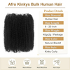 Afro Twist ľudsk&eacute; vlasy 16 palcov Afro Kinkys Bulk Ľudsk&eacute; vlasy 40 g/zv&auml;zok Natural Black Human Braiding Hair for Loc Extensions Vlasy Marley Twist Brainding (16 palcov, balenie 2 ks)