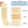 Extensions de cheveux naturels Remy &agrave; clips, &eacute;pais, lisses, blonds d&eacute;color&eacute;s #613, Double trame, 7 pi&egrave;ces, pour femmes