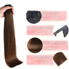 Hestehaleforl&aelig;ngelse Human Hair Wrap Around Clip in Hair Piece Medium Brown #4 Lige hestehaler H&aring;r med Magic Paste til kvinder