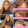 Isweet Ombre Spets Front Peruk M&auml;nniskoh&aring;r Highlight 13x6 HD Rak Spets Front Peruk 180% Densitet 4/27 F&auml;rgad Honung Blond HD Spets Frontal Peruk F&ouml;r Kvinnor Glueless F&ouml;rplockade med babyh&aring;r 30 tum