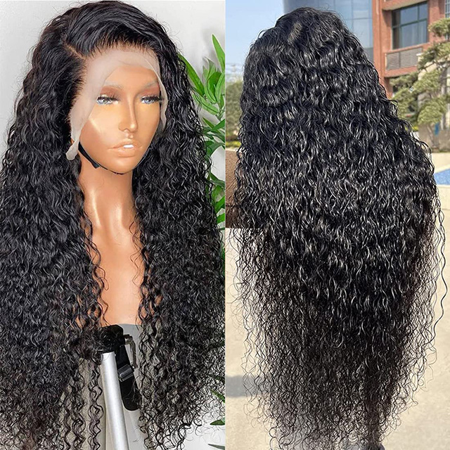 Water Wave Kant Front Pruike Menslike Hare 13x4 HD Deursigtige Kant Frontale 180% Digtheid Vir Swart Vroue