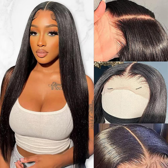 Straight T Part Lace Μπροστινές Περούκες Ανθρώπινα Μαλλιά 180% Πυκνότητα Preplucked HD Lace για μαύρες γυναίκες