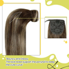ISWEET Бразилийн Virgin Clip ins Хүний үс гэзэг өргөтгөл 18 инч 80гр - Зөгийн балтай шаргал өнгөтэй дунд хүрэн - Охидын үсний гэзэгтэй үсний ороосон үс
