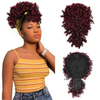 ISWEET Coda di cavallo nera riccia crespa afro soffio - Design con coulisse con frangia, posticci corti raccolti per donne nere (Natural Black 1B)