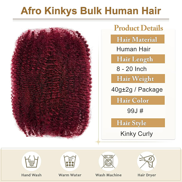 ISWEET 20 Duim Afro Kinkys Bulk Menslike Hare 40g 1 Bundel Kinky Twist Hare Vir Dreadlock Extensions Vleg Hare Vir Twist En Sagte Locs (1 Pakkie) 