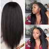 13x6 Kinky Straight Lace Front Wigs Людське волосся 180% щільності HD Прозоре мереживо Yaki Straight Brazilian Virgin Human Hair For Women Natural Black