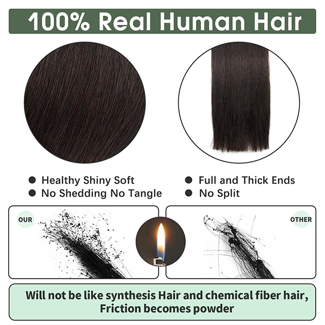 20 Pcs ဆံပင်ဆက်ခြင်း Remy လူသားဆံပင်ဖြောင့် မမြင်နိုင်သော ဆံပင်ဆက်ခြင်း 50 ဂရမ် အမျိုးသမီးများအတွက် သဘာဝအနက်ရောင် #1B