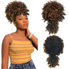 ISWEET Black Kinky Curly Afro Puff Cul&iacute;k – design se stahovac&iacute; šňůrkou s ofinou, kr&aacute;tk&eacute; updo př&iacute;česky pro čern&eacute; ženy (Natural Black 1B)