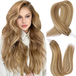 ISWEET Mensehaar I-Tip-verlengings 22 duim #A18/613A Diepblond tot gebleikblond, onsigbaar syagtig reguit, 30g/30s