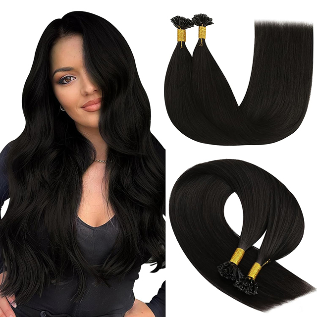 U Tip Hair Extensions ผมมนุษย์จริง 50g/50s สีน้ำตาลเข้ม #2 Utip Fusion Remy ผมส่วนขยายนุ่มตรงสำหรับผู้หญิงหญิง