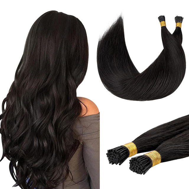 I Tip Sambungan Rambut Remy Asli Rambut Manusia 1g/Strand Micro Tip 50G/Pek Sambungan Rambut Lurus Halimunan Untuk Wanita Perempuan Coklat Tua #2