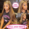 Isweet Ombre Lace የፊት ዊግ የሰው ፀጉር ማድመቂያ 13x6 HD ቀጥ ያለ ዳንቴል የፊት ዊግስ 180% ጥግግት 4/27 ባለቀለም ማር ብላንዴ HD ዳንቴል የፊት ዊግስ ለሴቶች ያለ ሙጫ ቀድሞ በህፃን ፀጉር 30 ኢንች