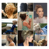 Verwoerd deurmekaar bolletjie-haarstuk - Sintetiese golwende poniestert-chignon-verlenging met elastiese band, natuurlike blonde mengsel bleikmiddel Blond opgemaakte haarstuk vir vroue