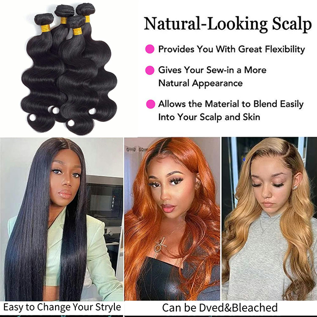 ISWEET Body Wave Hair Human 4 Bundles 100% اکستنشن موی ویرجین برزیلی فرآوری نشده طبیعی مشکی برای زنان (16، 18، 20، 22 اینچ)