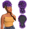 ISWEET Black Kinky Curly Afro Puff Ponytail – የስዕል መለጠፊያ ንድፍ ከባንግስ ጋር፣ ለጥቁር ሴቶች አጭር የተሻሻሉ የፀጉር ዕቃዎች (የተፈጥሮ ጥቁር 1ቢ)