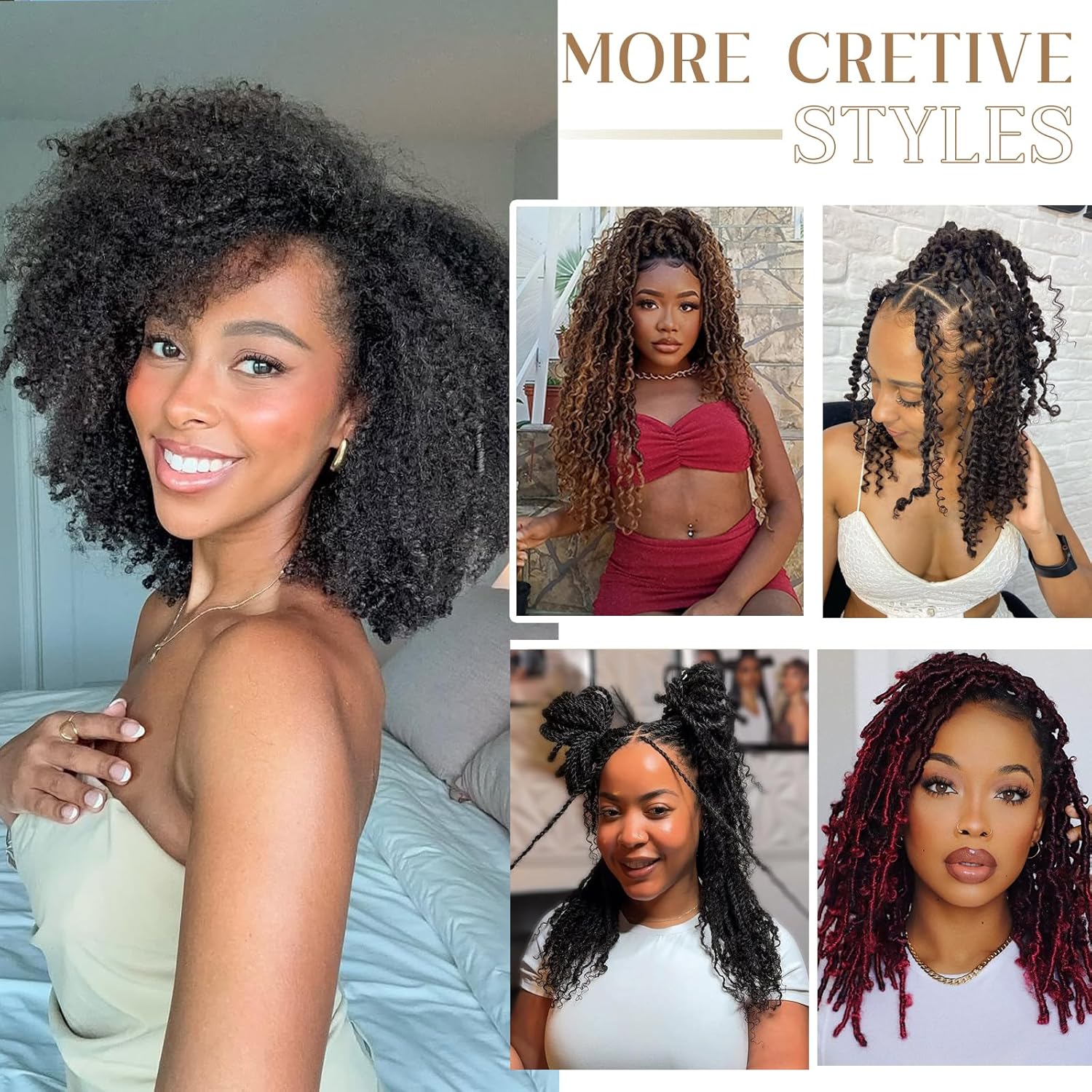Afro Twist ľudsk&eacute; vlasy 16 palcov Afro Kinkys Bulk Ľudsk&eacute; vlasy 40 g/zv&auml;zok Natural Black Human Braiding Hair for Loc Extensions Vlasy Marley Twist Brainding (16 palcov, balenie 2 ks)