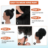 Extens&atilde;o de rabo de cavalo afro puff laranja escuro 350 – coque curto e encaracolado, peruca sint&eacute;tica para mulheres