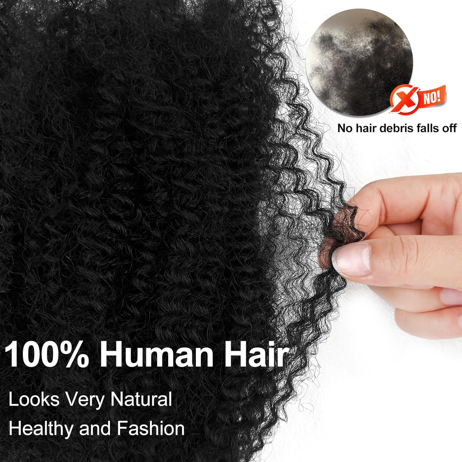 Afro Twist ľudsk&eacute; vlasy 16 palcov Afro Kinkys Bulk Ľudsk&eacute; vlasy 40 g/zv&auml;zok Natural Black Human Braiding Hair for Loc Extensions Vlasy Marley Twist Brainding (16 palcov, balenie 2 ks)