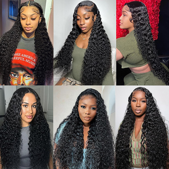 13x6 Deep Wave Lace Μπροστινές Περούκες Ανθρώπινα Μαλλιά Προ μαδημένα HD Διαφανής Δαντέλα 180% Πυκνότητα με Βρεφικά Μαλλιά Φυσικό Χρώμα για Γυναίκες