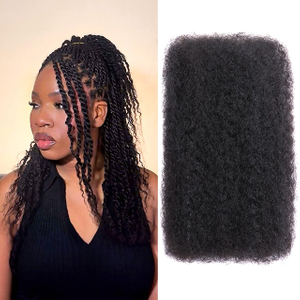 ISWEET Afro Kinky lidsk&eacute; vlasy 16' 4C Kinky Curly Bundles 50 g Perfektn&iacute; pro Mini Twist & Dreadlocks 1B Natural Black Hair Extensions