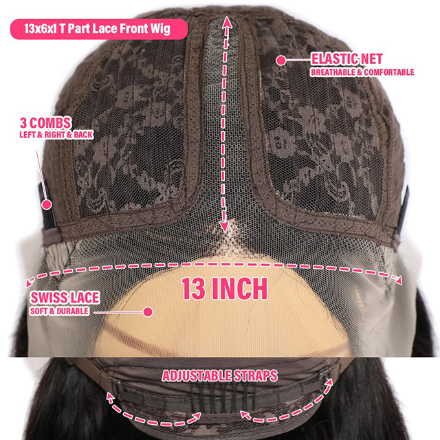 Straight T Part Lace Μπροστινές Περούκες Ανθρώπινα Μαλλιά 180% Πυκνότητα Preplucked HD Lace για μαύρες γυναίκες