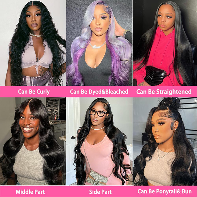 13x6 Corpus Undo Lace Front Wigs CLXXX% Densitas Brasiliensium Virgo Humanum Hair HD Lace Naturalis Nigrum pro Women