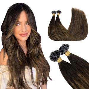 ISWEET 16-duim Remy Human Hair U Tip Extensions, 50 g 50 stringe Hot Fusion Style, 2/6/2 Balayage (donkerbruin tot kastaiingbruin), onsigbaar en natuurlik