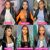 Wig Renda Depan 13X6 Rambut Manusia Kerapatan 180% Lurus HD Transparan Renda Depan Pra Dipetik dengan Rambut Bayi Warna Hitam Alami untuk Wanita