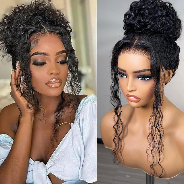 Deep Wave 360 ​​Lace Front Wig 18 Inci Rambut Manusia Full Lace Wig HD Telus Pra-Pemetik Tanpa Glueless dengan Tali Boleh Laras & Rambut Bayi