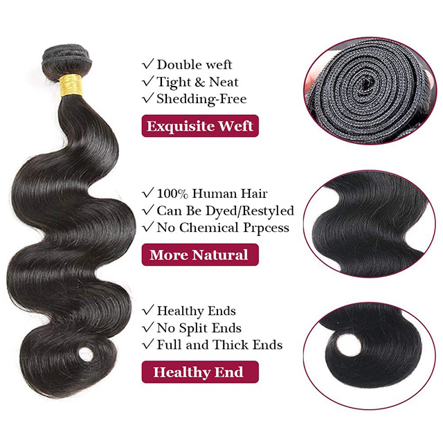 Body Wave k&ouml;tegek z&aacute;r&aacute;ssal brazil emberi haj 3 k&ouml;teg 4x4 HD csipkez&aacute;r&aacute;ssal 100% feldolgozatlan szűz haj term&eacute;szetes sz&iacute;n
