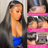 13x6 Lace Front perruques de cheveux humains 180% densit&eacute; droite HD Transparent Lace Front pr&eacute; plum&eacute; avec des cheveux de b&eacute;b&eacute; couleur noire naturelle pour les femmes