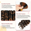 2 buntar M&auml;nniskofl&auml;tningsh&aring;r f&ouml;r Boho-fl&auml;tor Deep Wave Bulk Brasilianskt jungfruligt m&auml;nniskoh&aring;r Naturligt Svart Markerat Auburn Brown #P1B/30