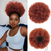 350 Dark Orange Afro Puff Ponytail Extension – Kurzes, verworrenes, lockiges Clip-on-Dutt, synthetisches Haarteil f&uuml;r Frauen