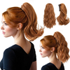 II-Piece Tizian Red Short Ponytail Hair Set - XII & XIV Inch Wavy Curly Saccharum Claw Clip Hairpieces pro quotidiano gere