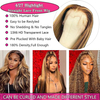 Isweet Ombre Lace የፊት ዊግ የሰው ፀጉር ማድመቂያ 13x6 HD ቀጥ ያለ ዳንቴል የፊት ዊግስ 180% ጥግግት 4/27 ባለቀለም ማር ብላንዴ HD ዳንቴል የፊት ዊግስ ለሴቶች ያለ ሙጫ ቀድሞ በህፃን ፀጉር 30 ኢንች